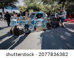 Small photo of Las Vegas, USA - November 4, 2021: 1947 Fargo FL1 pickup truck Chain Smoker showcased at the SEMA Show.