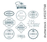 set of summer related vintage... | Shutterstock . vector #145237768