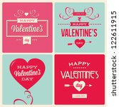 happy valentines day cards with ... | Shutterstock .eps vector #122611915