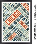 Chicago City Words Cloud Poster ...