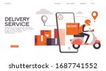 fast delivery by scooter via... | Shutterstock .eps vector #1687741552