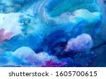magical watercolor space... | Shutterstock . vector #1605700615