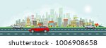 city skyline with houses vector ... | Shutterstock .eps vector #1006908658