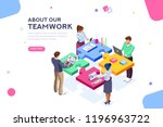 startup employees. goal... | Shutterstock .eps vector #1196963722