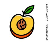 peach half simple color icon.... | Shutterstock .eps vector #2089498495
