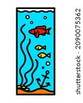 aquarium simple icon. flat... | Shutterstock .eps vector #2090075362