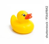 Yellow Rubber Duck On White...