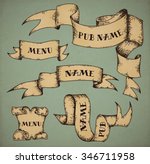 vector hand drawn banners and... | Shutterstock .eps vector #346711958
