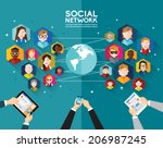 social networking people... | Shutterstock .eps vector #206987245
