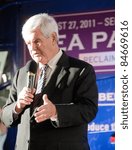 Small photo of TAMPA - SEPTEMBER 12: Republican candidate Newt Gingrich addresses supporters after the CNN/Tea Party Express debate in Tampa, Florida on September 12, 2011.