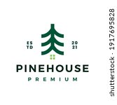pine tree house logo vector... | Shutterstock .eps vector #1917695828