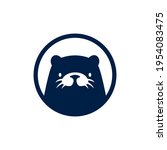 Otter Round Circle Emblem Logo...
