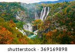 Breathtaking view of the most famous waterfalls in Plitvice national park, Croatia