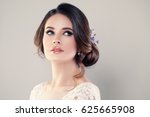 Perfect Fashion Model Woman with Beautiful Hairstyle. Prom or Bride Girl