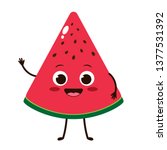cute cartoon watermelon slice... | Shutterstock .eps vector #1377531392