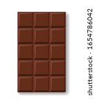black chocolate bar unwrapped.... | Shutterstock .eps vector #1654786042