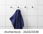 blue towel hanging on chrome... | Shutterstock . vector #262623338