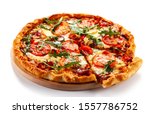 Pizza with leaves on a plate image - Free stock photo - Public Domain ...