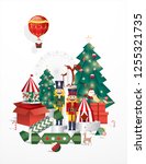 christmas greetings template... | Shutterstock .eps vector #1255321735