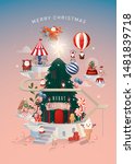 christmas santa's workshop city ... | Shutterstock .eps vector #1481839718