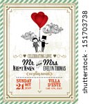 vintage wedding invitation card ... | Shutterstock .eps vector #151703738