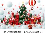 winter wonderland christmas... | Shutterstock .eps vector #1710021058