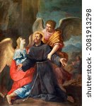 Small photo of FERRARA, ITALY - NOVEMBER 9, 2021: The painting of Stigmatisation of St. Francis of Assisi in church Chiesa di San Francesco by G. Mazonni (1673 - 1767).