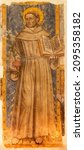 Small photo of FERRARA, ITALY - NOVEMBER 9, 2021: The old fresco of St. Francis of Assisi in church Chiesa di San Francesco.