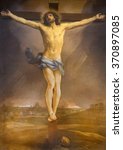 Small photo of ROME, ITALY - MARCH 25, 2015: The altarpiece of Crucifixion by Guido Reni (1640) in high alar of church Chiesa di San Lorenzo in Lucina.