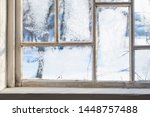 Old Wooden Window With Winter...