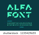 futuristic font set | Shutterstock .eps vector #1155429655