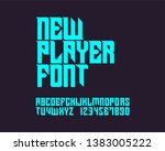 new player font. gothic stylish ... | Shutterstock .eps vector #1383005222