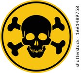 Toxic Skull. Yellow Round...