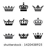 collection of crown silhouette... | Shutterstock .eps vector #1420438925