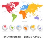 world map divided into six... | Shutterstock .eps vector #1553972492
