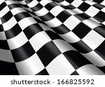 Detail Of A Waving Checkered...