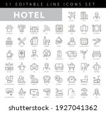 hotel service  simple thin line ... | Shutterstock .eps vector #1927041362