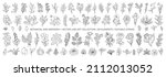hand drawn floral elements ... | Shutterstock .eps vector #2112013052