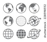 Earth Vector Globe Icon Set....