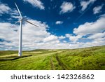 A Wind Turbine On A Wind Farm
