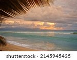 sunset at the caribbean sea ... | Shutterstock . vector #2145945435