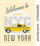 Retro New York Taxi Poster...