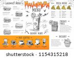 vintage halloween menu design.... | Shutterstock .eps vector #1154315218