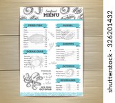 vintage seafood menu design.  | Shutterstock .eps vector #326201432