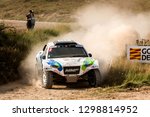 Small photo of TERUEL, SPAIN - JUL 21 : French driver Nicolas Larroquet and his codriver Bruno Larroquet in a Sans Original MMP Evo Raid race in the XXXV Baja Spain, on Jul 21, 2018 in Teruel, Spain.