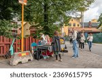 Small photo of NORRKOPING, SWEDEN - SEPTEMBER 30, 2023: People stroll around town on Culture night, an annual event on the last Saturday in September ,that exhibits diverse aspects of culture in Norrkoping.