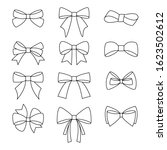 bow tie and ribbons collection... | Shutterstock .eps vector #1623502612