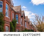 Typical British red brick terraced houses in West London
