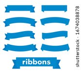cartoon ribbon set vector... | Shutterstock .eps vector #1674038878