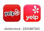 Small photo of Kiev, Ukraine - August 28, 2022: Old and New icons of Yelp app, printed on white paper. Yelp is an American company that develops service, which publish crowd-sourced reviews about business